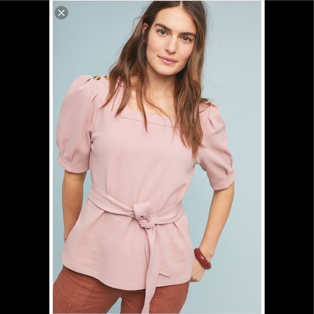 Anthropologie Barnette Puff-Sleeved Top